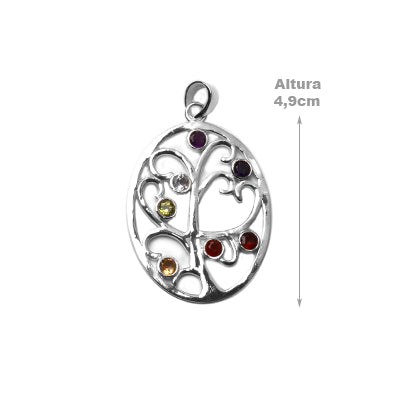 Pingente de Prata com Pedras.