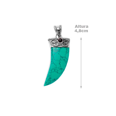 Pingente de Prata com Turquesa.
