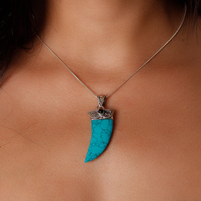 Pingente de Prata com Turquesa.