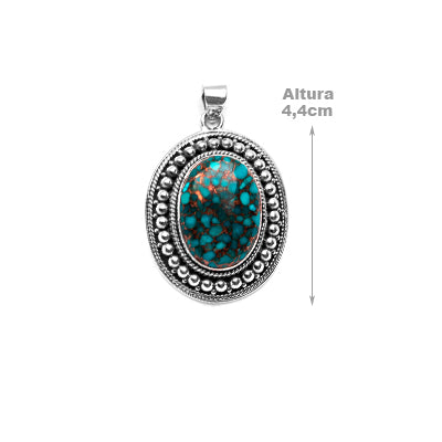 Pingente de Prata com Turquesa.
