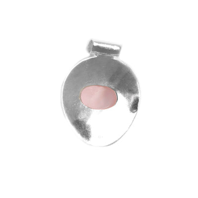 Pingente de Prata com Quartzo Rosa