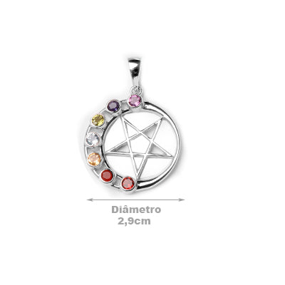 Pingente de Prata com Pedras