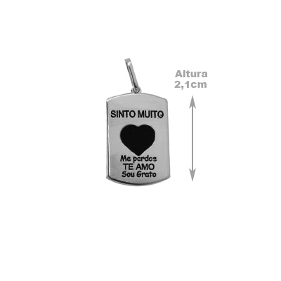 Pingente de Prata Placa - 51289