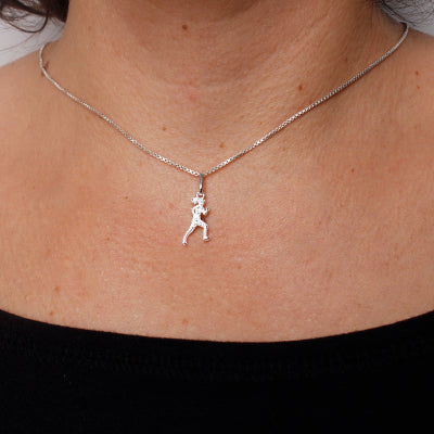 Pingente de Prata Corredora com Zircônia