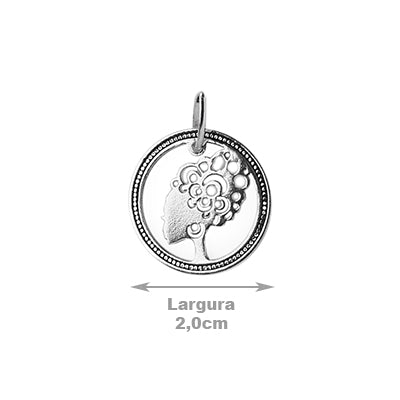 Pingente de Prata Mulher Afro - 51905