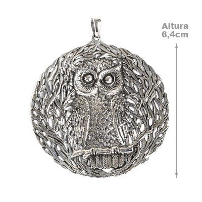 Pingente de Prata Coruja