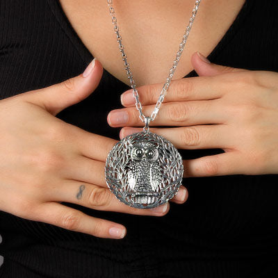 Pingente de Prata Coruja