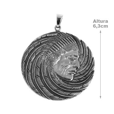 Pingente de Prata Índio