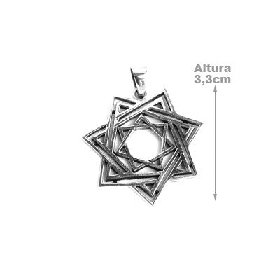 Pingente de Prata Heptagrama - 52550
