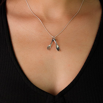 Pingente de Prata Talheres