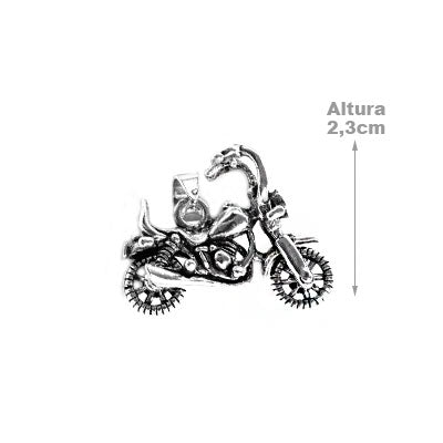 Pingente de Prata Moto
