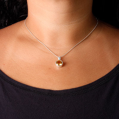 Pingente de Prata com Citrino