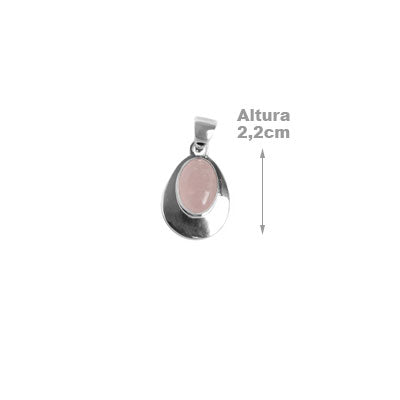 Pingente de Prata com Quartzo Rosa