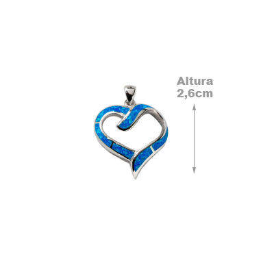 Pingente de Prata Coração com Opala