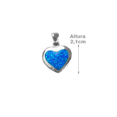 Pingente de Prata Coração com Opala