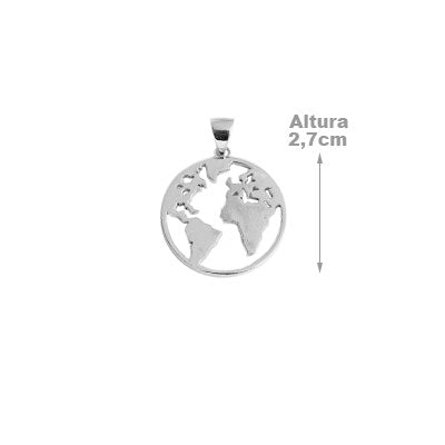 Pingente de Prata Mundo