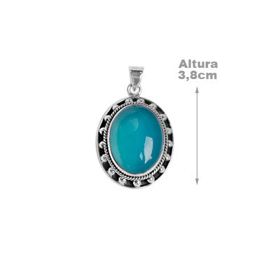 Pingente de Prata com Calcedônia