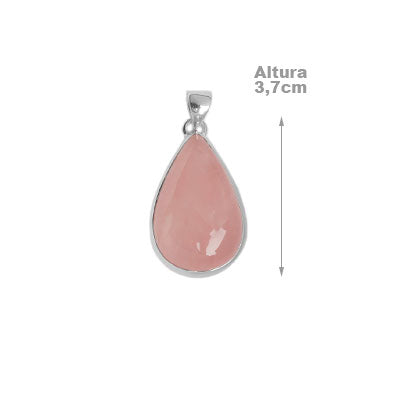 Produtos Pingente de Prata com Quartzo Rosa
