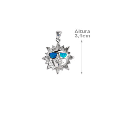 Pingente de Prata Sol com Opala