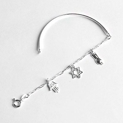 Pulseira de Prata com Pingentes