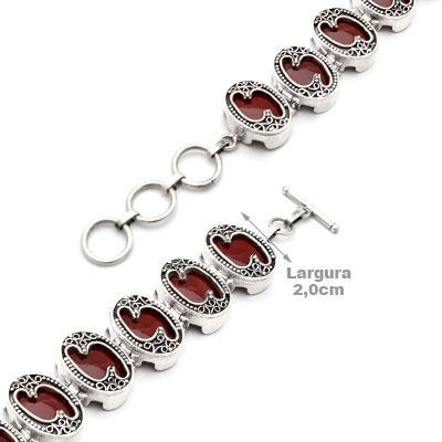 Pulseira de Prata com Ágata