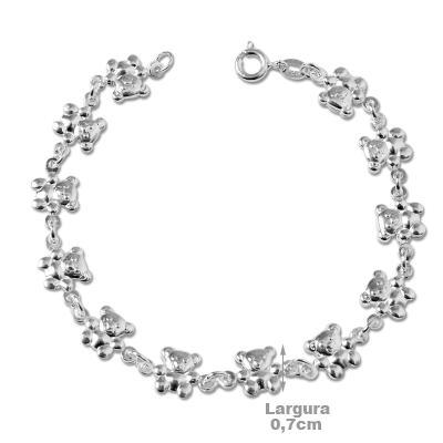 Pulseira de Prata Urso