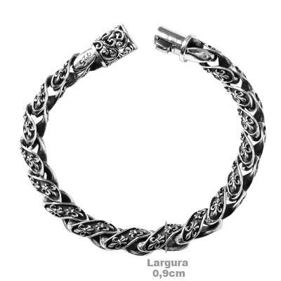 Pulseira de Prata em Elos