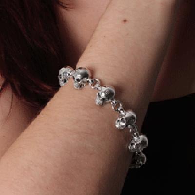 Pulseira de Prata Caveira
