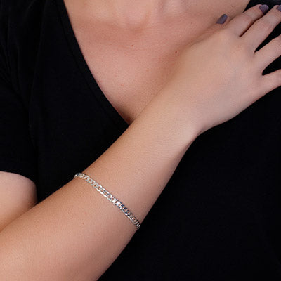 Pulseira de Prata em Elos.