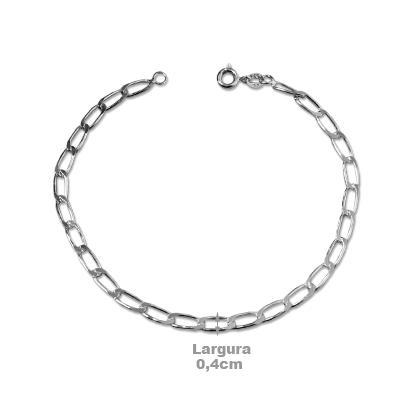 Pulseira de Prata em Elos.