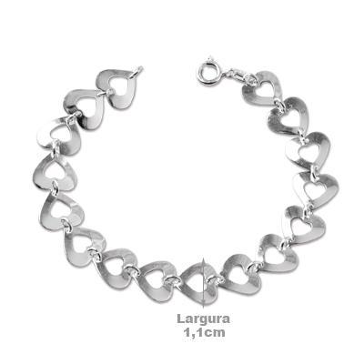 Pulseira de Prata Coração