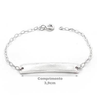 Pulseira de Prata com Placa
