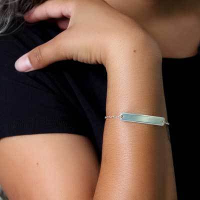Pulseira de Prata com Placa