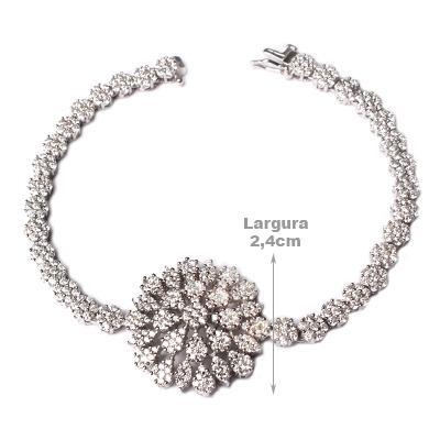 Pulseira de Prata com Zircônias