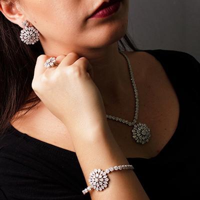 Pulseira de Prata com Zircônias