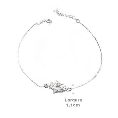 Pulseira de Prata Hamsa