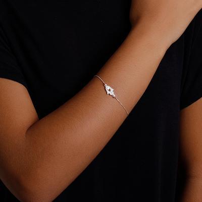 Pulseira de Prata Hamsa