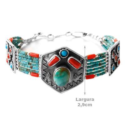 Pulseira de Prata com Pedras