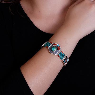 Pulseira de Prata com Pedras