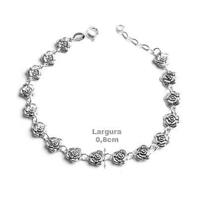 Pulseira de Prata Flor.