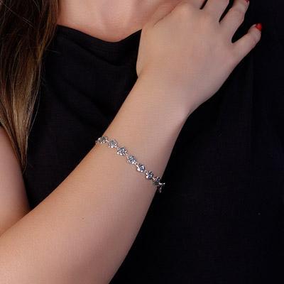 Pulseira de Prata Flor.