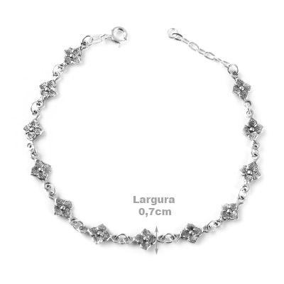 Pulseira de Prata Flor.