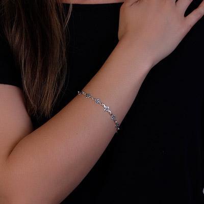 Pulseira de Prata Flor.