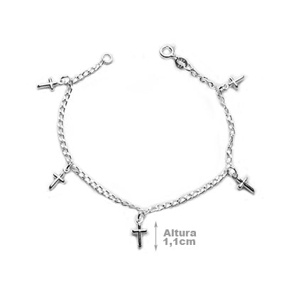 Pulseira de Prata Cruz.