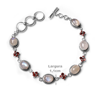 Pulseira de Prata com Pedra da Lua