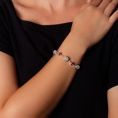 Pulseira de Prata com Pedra da Lua