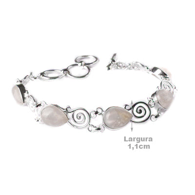 Pulseira de Prata com Pedra da lua
