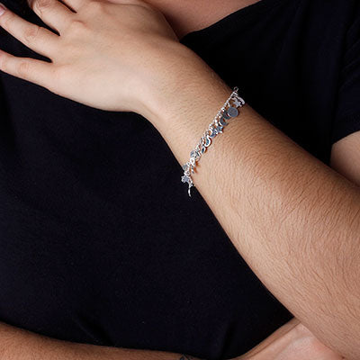 Pulseira de Prata com Pingentes - 51775