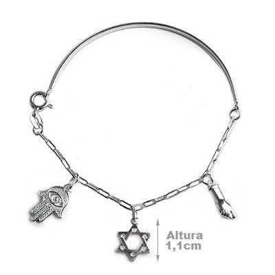 Pulseira de Prata com Pingentes