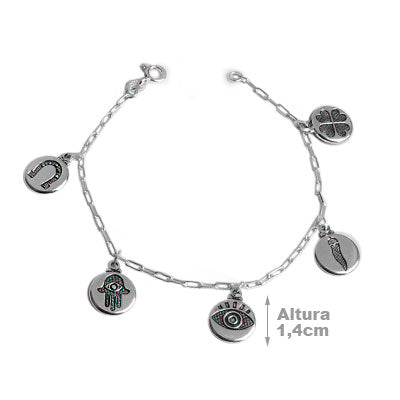 Pulseira de Prata com Pingentes